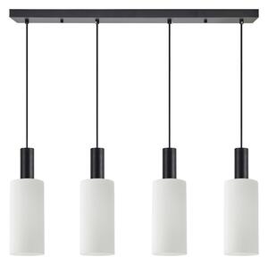 SE21-BL-4-4BL-GL3 ADEPT TUBE Black Pendant White Glass+