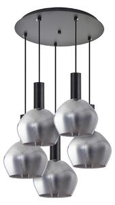 SE21-BL-4-5BL-GL2 ADEPT TUBE Black Pendant Smoked Glass+