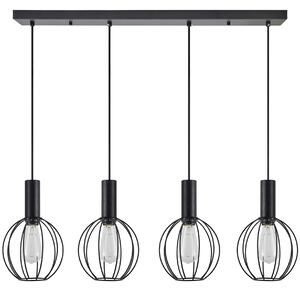 SE21-BL-4-4BL-GR2 ADEPT TUBE Black Pendant Black Metal Grid+