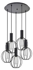 SE21-BL-4-5BL-GR2 ADEPT TUBE Black Pendant Black Metal Grid+