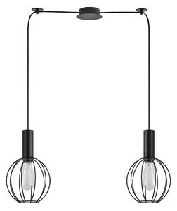 SE21-BL-4-BL2-GR2 ADEPT TUBE Black Pendant Black Metal Grid+