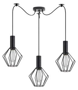 SE21-BL-4-BL3-GR1 ADEPT TUBE Black Pendant Black Metal Grid+