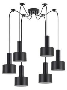 SE21-BL-4-BL6-MS1 ADEPT TUBE Black Pendant Black Metal Shade+