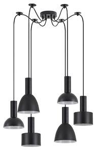 SE21-BL-4-BL6-MS12 ADEPT FLEX Black Pendant Black Metal Shade+