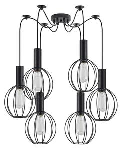 SE21-BL-4-BL6-GR2 ADEPT TUBE Black Pendant Black Metal Grid+