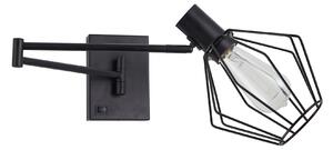 SE21-BL-52-GR1 ADEPT WALL LAMP Black Wall Lamp with Switcher and Black Metal Grid+