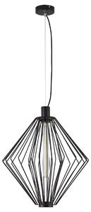 SE21-BL-42 MED BLACK METAL GRID PENDANT E4