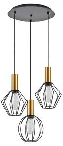 SE21-GM-4-3BL-GR12 ADEPT FLEX Gold Matt Pendant Black Metal Grid+