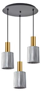 SE21-GM-4-3BL-GL1 ADEPT TUBE Gold Matt Pendant Smoked Glass+