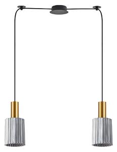 SE21-GM-4-BL2-GL1 ADEPT TUBE Gold Matt Pendant Smoked Glass+