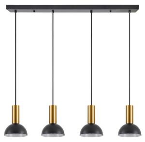 SE21-GM-4-4BL-MS3 ADEPT TUBE Gold Matt Pendant Black Metal Shade+