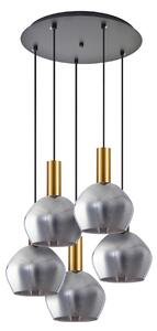 SE21-GM-4-5BL-GL2 ADEPT TUBE Gold Matt Pendant Smoked Glass+