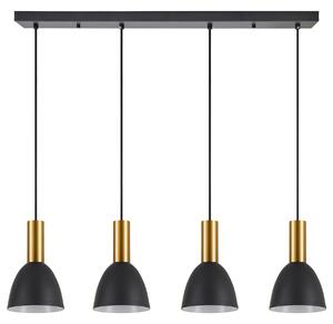 SE21-GM-4-4BL-MS2 ADEPT TUBE Gold Matt Pendant Black Metal Shade+