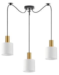 SE21-GM-4-BL3-SH1 ADEPT TUBE Gold Matt Pendant White Fabric Shade+