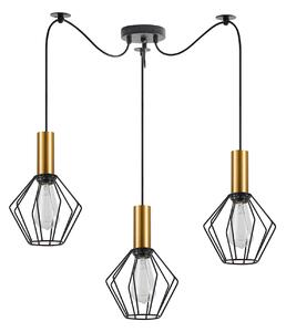 SE21-GM-4-BL3-GR1 ADEPT TUBE Gold Matt Pendant Black Metal Grid+