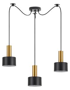 SE21-GM-4-BL3-MS1 ADEPT TUBE Gold Matt Pendant Black Metal Shade+