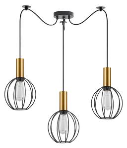 SE21-GM-4-BL3-GR1 ADEPT TUBE Gold Matt Pendant Black Metal Grid+