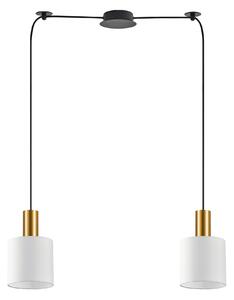 SE21-GM-4-BL2-SH1 ADEPT TUBE Gold Matt Pendant White Fabric Shade+