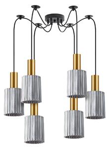 SE21-GM-4-BL6-GL1 ADEPT TUBE Gold Matt Pendant Smoked Glass+