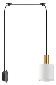 SE21-GM-4-NM1W-SH1 ADEPT TUBE Gold Matt Wall Lamp White Fabric Shade+