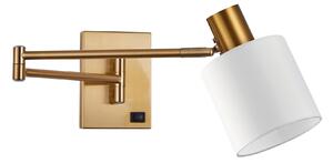 SE21-GM-52-SH1 ADEPT WALL LAMP Gold Matt Wall lamp with Switcher and White Shade+