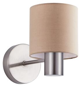 SE21-NM-16-SH3 ADEPT NICKEL MATT WALL LAMP BROWN SHADE+