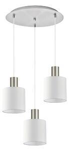 SE21-NM-4-3NM-SH1 ADEPT TUBE Nickel Matt Pendant White Fabric Shade+