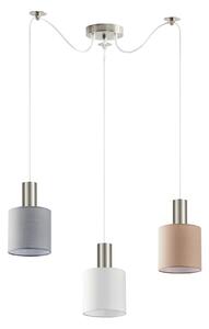 SE21-NM-4-BL3-SH12 ADEPT FLEX Nickel Matt Pendant White, Grey, Brown Fabric Shade+