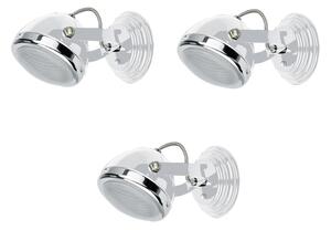 T12022A-1R (x3) Juno Packet White adjustable spot with chrome ring and glass+