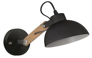 YQ-4004 POL BLACK METAL-WOOD WALL LAMP 1Ε1