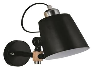 YQ-4003 SAM BLACK METAL-WOOD WALL LAMP 1Ε1