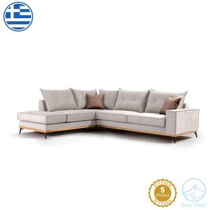 Γωνιακός καναπές δεξιά γωνία Luxury II ύφασμα cream-mocha 290x235x95εκ Model: 168-000016