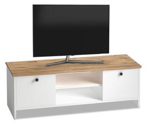 Έπιπλο τηλεόρασης Cube από μελαμίνη χρώμα pine - white 120x30x40εκ