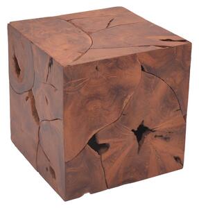 Σκαμπό Boxy Inart φυσικό μασίφ ξύλο teak 40x40x40εκ Model: 315-000024