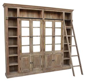 Βιβλιοθήκη Librardy Inart lime wash μασίφ mango ξύλο 247x35x220εκ