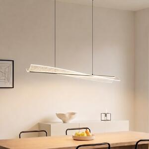 Lucande LED κρεμαστό φωτιστικό Vellia, μαύρο, μήκος 112 cm, CCT, Μαύρο, Σαλόνι / τραπεζαρία, Μέταλλο, σύγχρονο