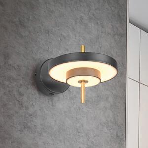 Trio Lighting LED απλίκι Keaton, μαύρο/χρυσό Ø 20 cm μέταλλο, CCT, ρυθμιζόμενος, Μαύρο, Σαλόνι / τραπεζαρία, Μέταλλο