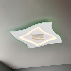 Trio Lighting Φωτιστικό οροφής LED Klint, μήκος 50 cm, λευκό ματ, μέταλλο RGBW, ρυθμιζόμενος, Λευκό, Σαλόνι / τραπεζαρία, Μέταλλο, σύγχρονο