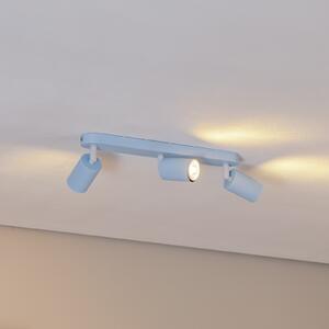TK Lighting Αποφωτιστικό οροφής Livia, γαλάζιο, 52 cm, 3 φώτα, μέταλλο, GU10, ρυθμιζόμενος, Μπλε, Παιδικό δωμάτιο, Μέταλλο