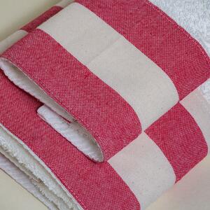 Πετσέτα Χεριών (30x50) White Fabric Stripe Red White 600gsm