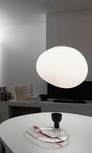Foscarini Φωτιστικό κρεμαστό Gregg Grande, λευκό, ύψος 40 cm, ρυθμιζόμενος, Λευκό, Σαλόνι / τραπεζαρία, Γυαλί