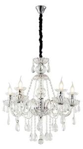 Artekko Chandelier Πολυέλαιος 8φωτος Διάφανο Κρύσταλλο (80x80x70)cm