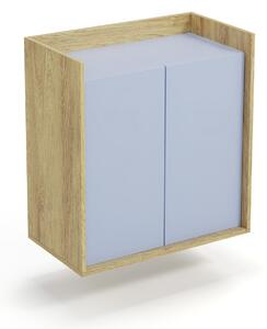 MOBIUS cabinet 2D color: hikora oak/light blue DIOMMI V-PL-MOBIUS-SZAFKA_2D-NIEBIESKI