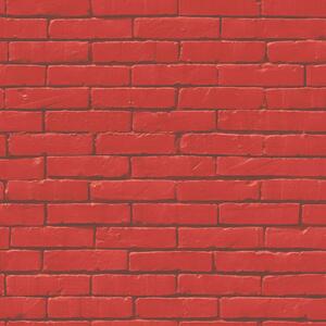 Ταπετσαρία Τοίχου Brick Wall Red