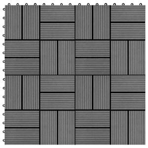 Πλακάκια Deck 11 τεμ. Γκρι 30 x 30 εκ. 1 μ² από WPC - Γκρι