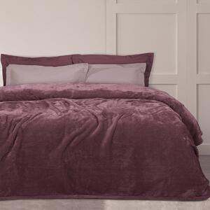 Κουβέρτα Fleece Υπέρδιπλη (220x240) Das Home Velour 1347 Bordeaux