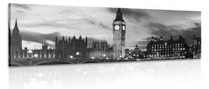 Πίνακας σε καμβά big Ben στο Λονδίνο σε ασπρόμαυρο