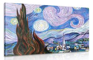 Πίνακας σε καμβά αναπαραγωγή Hvězdná noc - Vincent van Gogh