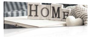 Πίνακας σε καμβά με επιγραφή Home και νεκρή φύση