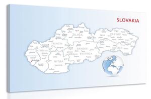 Πίνακας σε καμβά χάρτης της Σλοβακικής Δημοκρατίας